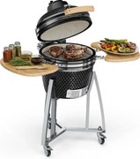 Klarstein Queensize, kamado grill, hőmérő, levehető oldalsó részek, fekete