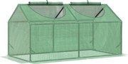 Outsunny Polietilén Üvegház Ablakkal - Zöld Paradicsomház Hidegkeret 120 x 60 x 60 cm | Aosom