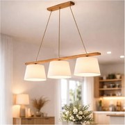 AIDA kábeles csillár, 3xE27, 3x60W, 230V, Ø 25 cm, tölgy