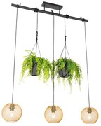Ipari függőlámpa arany 3-lámpás - Flor