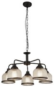 Searchlight 1685-5BK - Csillár láncon BISTRO 5xE27/60W/230V fekete