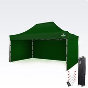 Professzionális reklám sátor 3x4,5m | Masszív ALU profil 1,8mm - plusz 3 oldalfal - Zöld