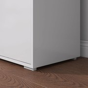HOMCOM Tároló szekrény, büfé, 2 fiókkal és 2 ajtós szekrénnyel, állítható polcokkal, nappaliba, konyhába, hálószobába, 79 x 36 x 74 cm fényes fehér |