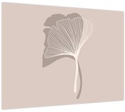 Üveg kép - Bézs színű levelek N⁰4 (70x50 cm)
