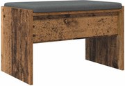 vidaXL Előtér pad párnával Öreg fa 63 x 38 x 40 cm