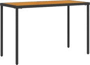 vidaXL fekete polyrattan akácfa lapos kerti asztal 115x54x74 cm