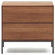 Natúr színű éjjeliszekrény diófa dekorral Vedrana – Kave Home