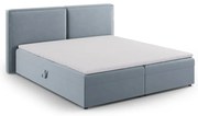 Világoskék ágyneműtartós boxspring ágy 160x200 cm Arendal – Cosmopolitan Design