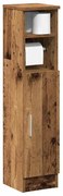antik fa színű fürdőszobaszekrény tekercstartóval 20,5x22x90 cm