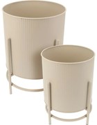 Celano bézs színű fém virágállvány-készlet, 2 db