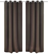 2 db barna sötétítőfüggöny fémkarikákkal 135 x 245 cm