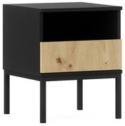 Éjjeliszekrény LANZZI 40x40 cm, fekete/tölgy