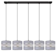 Csillár zsinóron HELEN 5xE27/15W/230V szürke/fekete