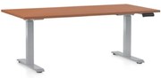 Állítható magasságú asztal OfficeTech D, 160 x 80 cm, szürke alap, cseresznye