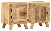 éjjeliszekrény 2 db 40x32x46 cm tömör nyers mangófa