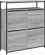 vidaXL szürke sonoma cipőszekrény 4 kihajtható fiókkal 100x34x112 cm