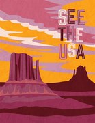 Illusztráció USA travel poster design template. Southwest, teddyandmia