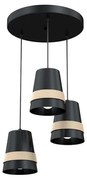 Csillár zsinóron VENEZIA 3xE27/60W/230V fekete