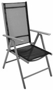 GARTHEN Kerti szék összecsukható 105 x 53 x 65 cm fekete