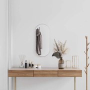 ezüstszínű ovális falitükör 70 x 30 cm