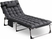 Napozóágy, kárpitozott kerti pihenőágy szürke színben. VENUS