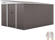 Outsunny Fém Kertivaros 19,4m³ 280x345x201cm Eszközkert Shed Monopitch Tetővel, Csúszóajtóval, Időjárásálló Kertesház Kültéri Szekrény a Hátsó Udvarho