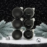 Black üveg karácsonyi gömb szett 6*8cm fekete