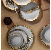 16 darabos szürke/arany porcelán étkészlet
