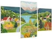 Kép - Falu a hegyekben (90x60 cm)