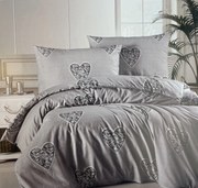 Love fekete pamut ágyneműhuzat TiaHome - 1x Párna 90x70cm, 1x Paplan 140x200cm