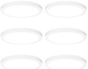 6 darabos süllyesztett vagy felületre szerelt spotlámpa készlet fehér 30 cm LED-del, 3 fokozatú Dim to Warm - Trans