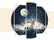 Kép – Mágikus fa szarvassal I. (150x105 cm)