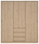 Natúr színű ruhásszekrény tolóajtóval tölgyfa dekorral 177x200x60 cm Naia – Tvilum