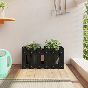 fekete tömör fenyő növénytartó léces kialakítással 60x30x30 cm