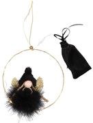CIRCLE fekete függő angyal LED, 17 cm