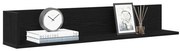 2 db fekete szerelt fa fali polc 100 x 16,5 x 16,5 cm