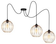 Csillár zsinóron MATT 3xE27/60W/230V pók fekete/réz