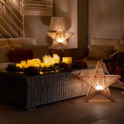 Karácsonyi állólámpa barna 40 cm, beépített LED-del, IP54, újratölthető - Sisine