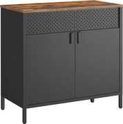 BRIX fém tárolószekrény, 76x80x40cm, barna/fekete SongmicsHome