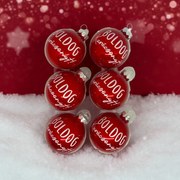 Boldog karácsonyt! kézzel festett üveg karácsonyi gömb szett 6*7cm