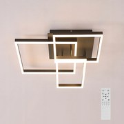 Lampa Sufitowa Wisząca Czarny Zyrandol Led Nowoczesny Z Pilotem 48W