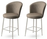 Fora Cappuccino and Chrome bárszék szett, 2 db, 2 db