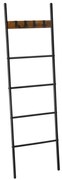 Létra ruhaakasztó, 5 szintes, rusztikus barna és fekete 44x160cm