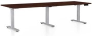 OfficeTech Long állítható magasságú asztal, 240 x 80 cm, szürke alap, wenge