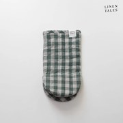 Len edényfogó kesztyű Forest Green Gingham – Linen Tales