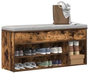 füstös tölgy színű szerelt fa cipőpolc 102x30,5x45 cm