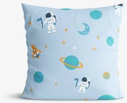 Goldea gyermek pamut párnahuzat - űrhajósok az űrben 40 x 40 cm