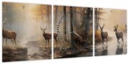 Kép - Vintage vadvilág festmény (órával) (90x30 cm)