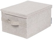 Bézs fedeles textil tárolódoboz 35x26x19 cm Soft Storage – Bigso