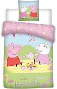 Peppa malac Picnic gyerek, ovis ágyneműhuzat 100×135cm, 40×60 cm